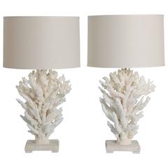 Mid-Century Branch Coral Table Lamps