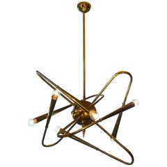 Unusual Brass Sputnik Chandelier