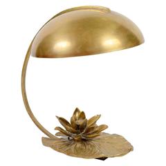 Signed Water Lilly Table Lamp by Chrystiane Charles