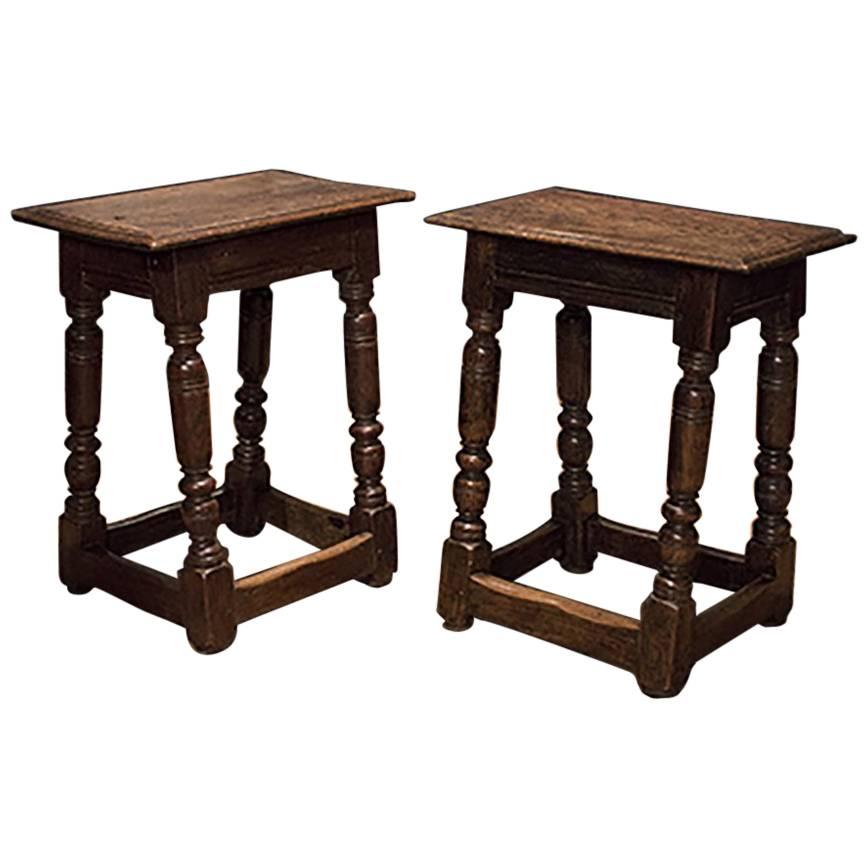 English Pair of Joint Stools For Sale