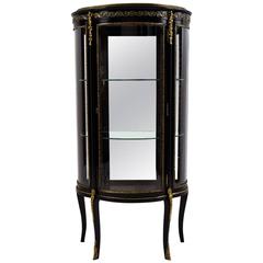 Antique French Louis XVI-Style Demilune Vitrine 10