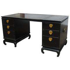 Mid-Century James Mont Style Asian Lacquered Desk