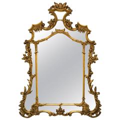1930s Carved Gilt Wood French Mirror