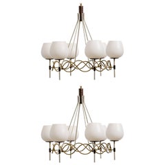 Pair of 1950s Lightolier Chandeliers