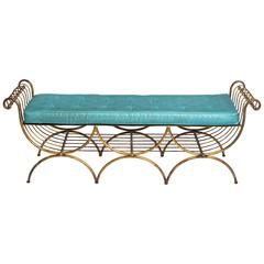 Three-Seat Italian Gilt Metal Bench