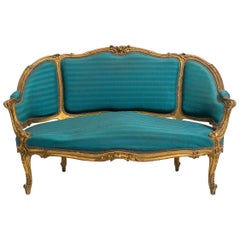 19th Century French Carved Gilt Settee