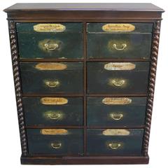 19th Century French Mahogany Notaire
s Cartonnier or Filing Cabinet