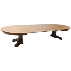 American Baroque Style Carved Mahogany Dining Table, 19th Century 12