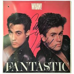 Vintage Two Autographed Wham Albums with George Michaels Signatures