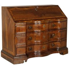 Antique Early 18th Century Italian Walnut Veneered Drop-Leaf Desk and Chest of Drawers