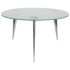 Frosted Glass and Cast Aluminium Dining Table 'M Series' by Philippe Starck