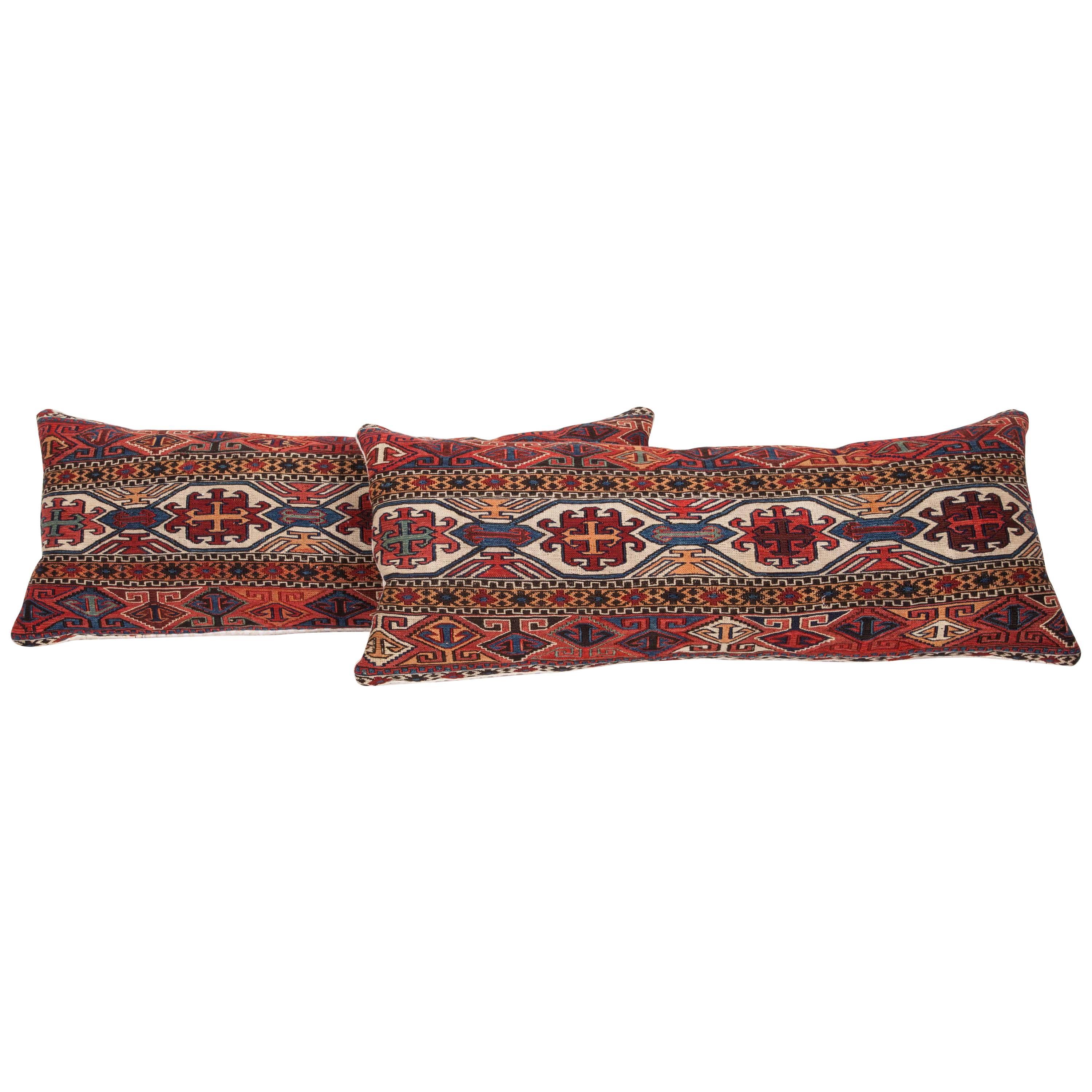 Antique Sumak Pillows Made Out of Late 19th Century Shasavan Mafrash Panels