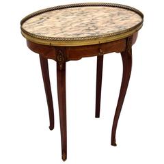 Antique French Marble-Top Side Table