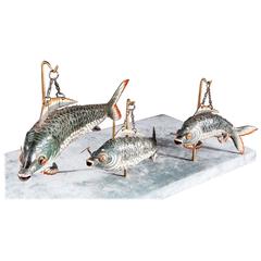 Unusual Group of Chinese Export Enamel Articulated Carp 10