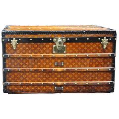 1900s Louis Vuitton Courrier Steamer Trunk in Woven Canvas,Malle Louis Vuitton 9