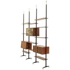 Italian Mid-Century Wall Unit and Shelves, 1950s