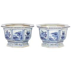 Handsome Pair of Chinese Porcelain Planters