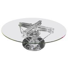 Aviation Furniture Table with a Dolphin Helicopter by Jean-Pierre Carpentier