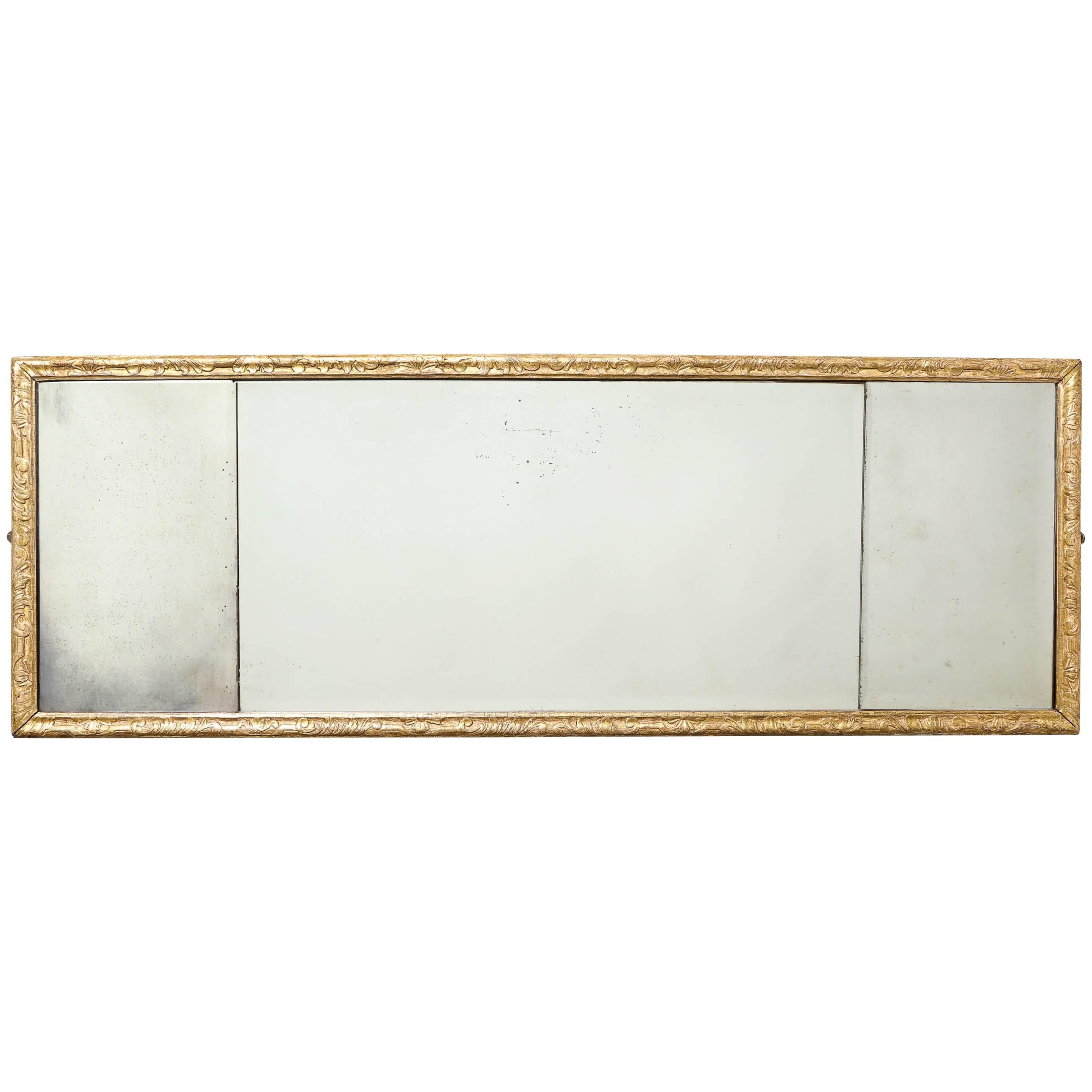 George I Gesso Carved Overmantel Mirror