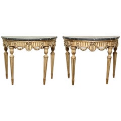 Pair of Italian Neoclassical Console Tables