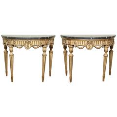 Pair of Italian Neoclassical Console Tables 3