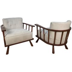 Pair of Barrel Back Lounge Chairs by T.H. Robsjohn-Gibbings