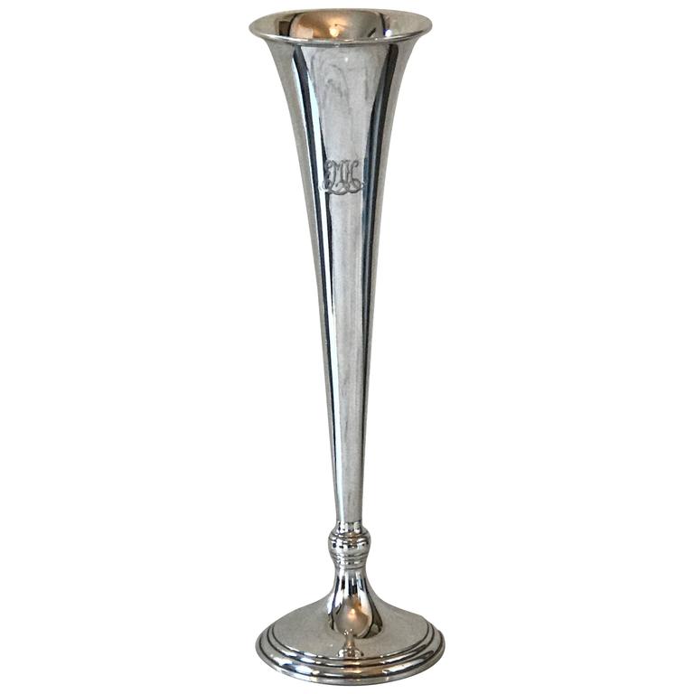 Tiffany and Co. Sterling Trumpet Vase For Sale at 1stdibs