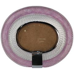 Cenedese Murano Oval Two Color Filigree Cannes Frame 7