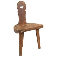 Antique 19th Century Swedish Folk Art Chair or Table