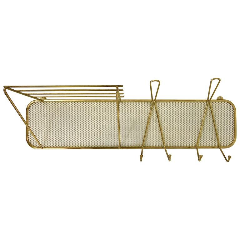 MidCentury Brass Coat Rack, Münchner Werkstätten, Germany, 1950s For