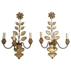 Pair of 20th Century French Sconces by Bagues
