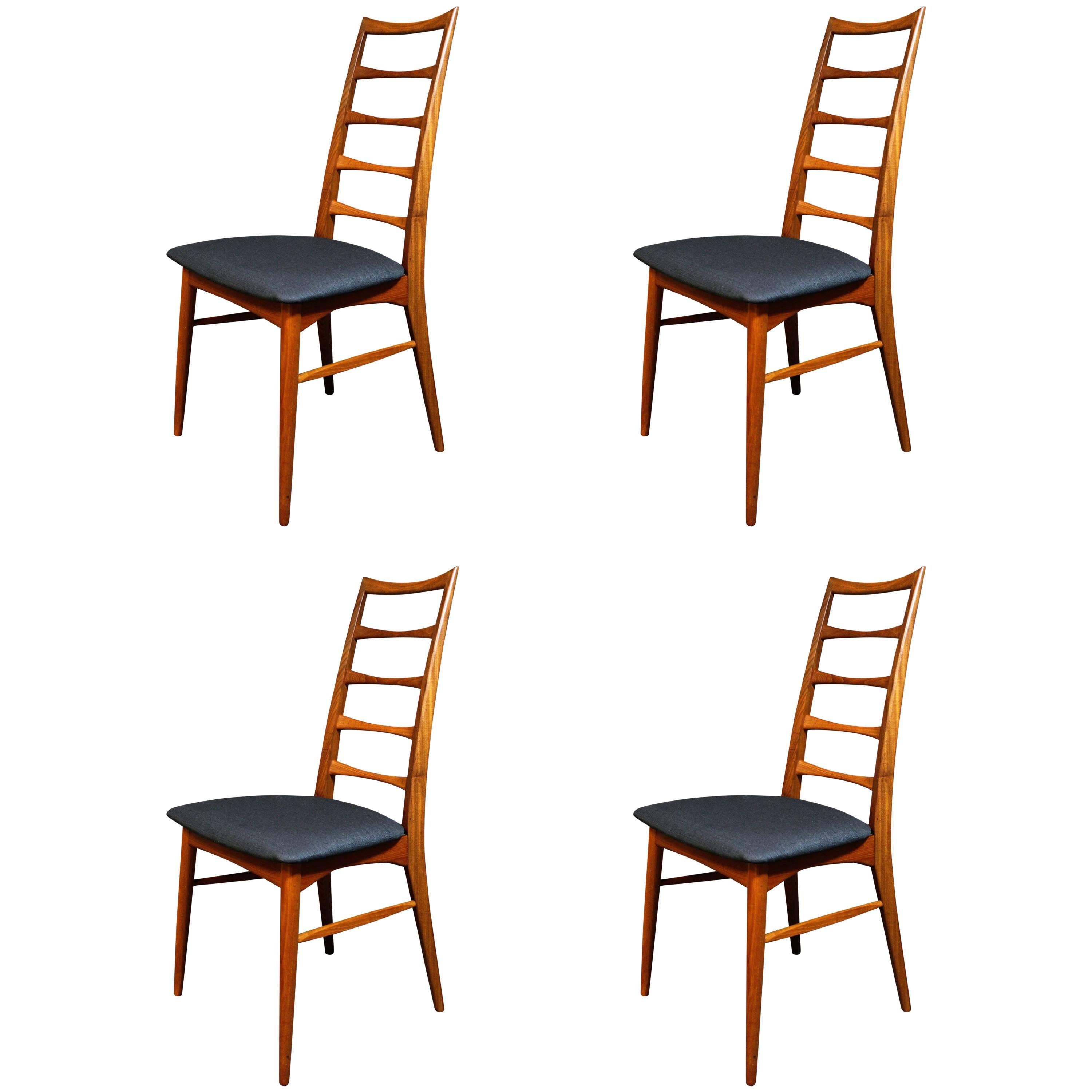 Niels Koefoed for Koefoed Hornslet, Set of Four Danish Teak 'Lis' Dining Chairs