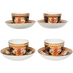 Set of Four Spode Imari Pattern 715 or Dollar Tree Pattern Tea Cups & Saucers 3