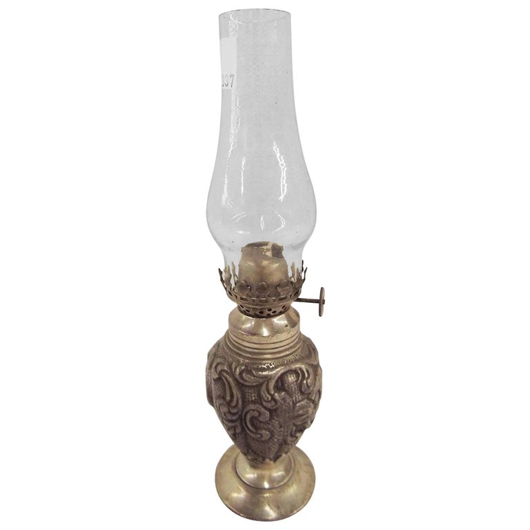 Sterling Silver Miniature 19th Century Oil Lamp with Metal Base For Sale at  1stDibs | sterling silver oil lamp, 19th century oil lamps, antique silver oil  lamp