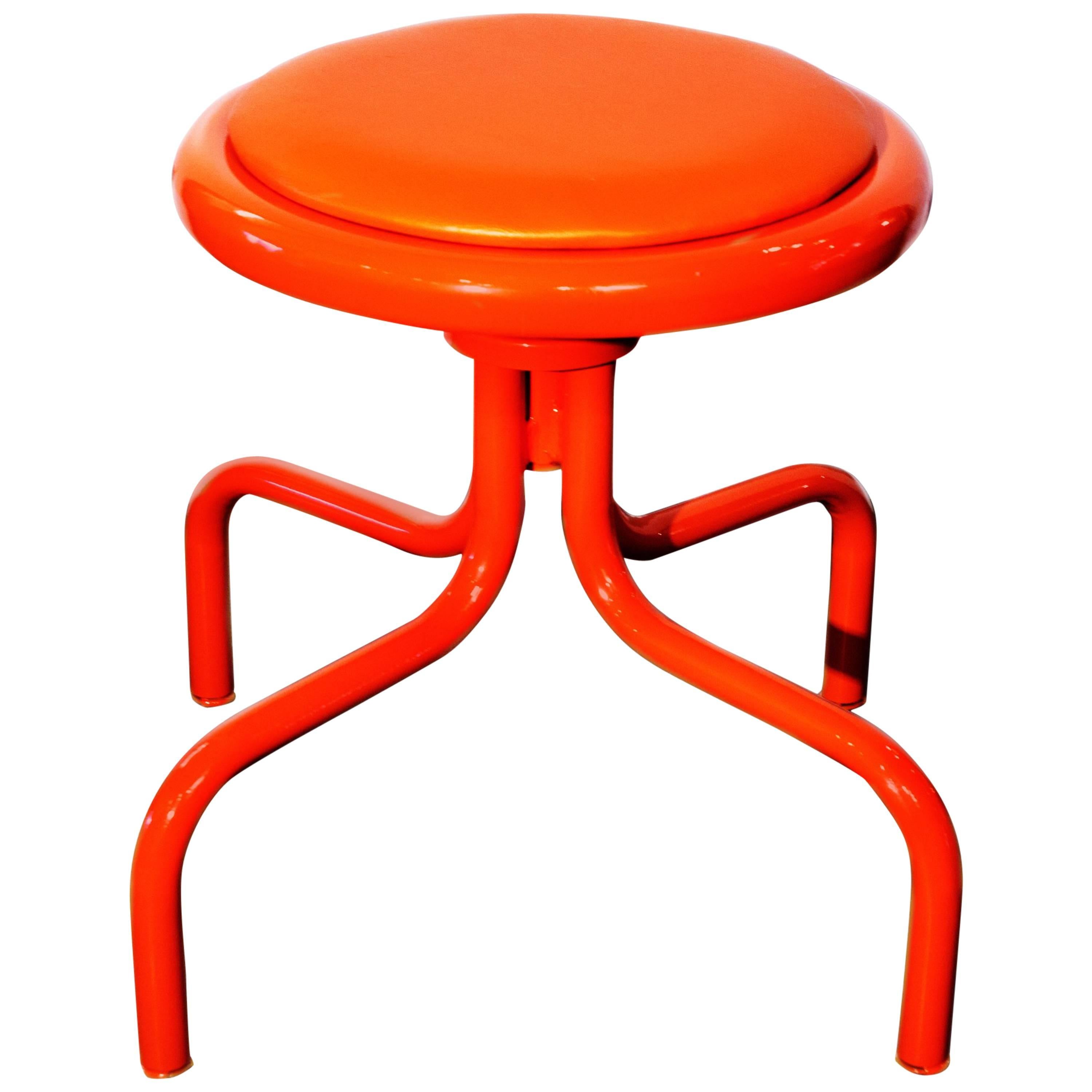 Vintage Counter Stool in Electric Orange, 1960s