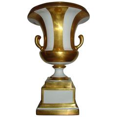 Italian Mottahedeh Porcelain Gold Pottery Urn Vase