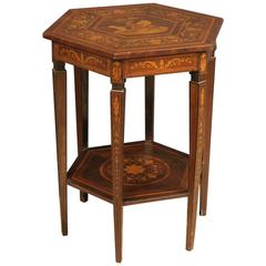 Vintage 20th Century Italian Inlaid Side Table in Louis XVI Style