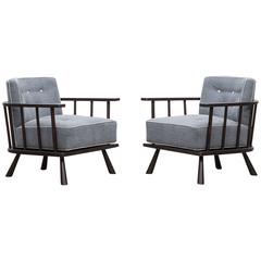Pair of T.H. Robsjohn-Gibbings Lounge Chairs 'B', * NEW UPHOLSTERY * 8