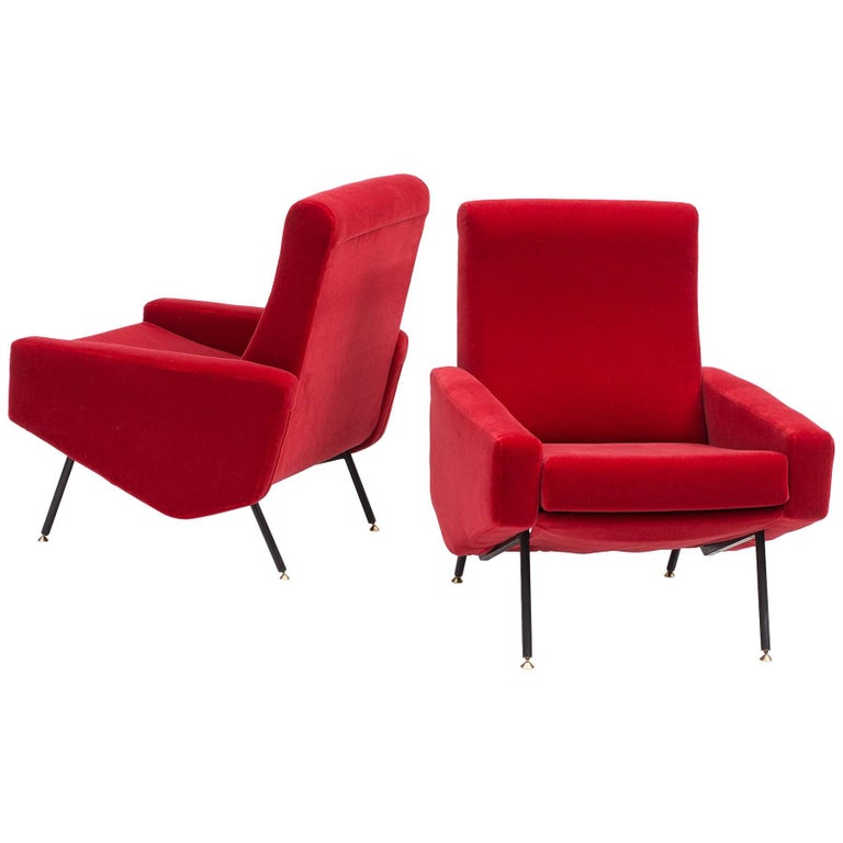 Pair of Troika Lounge Chairs by Pierre Guariche, France, 1950s at 1stDibs