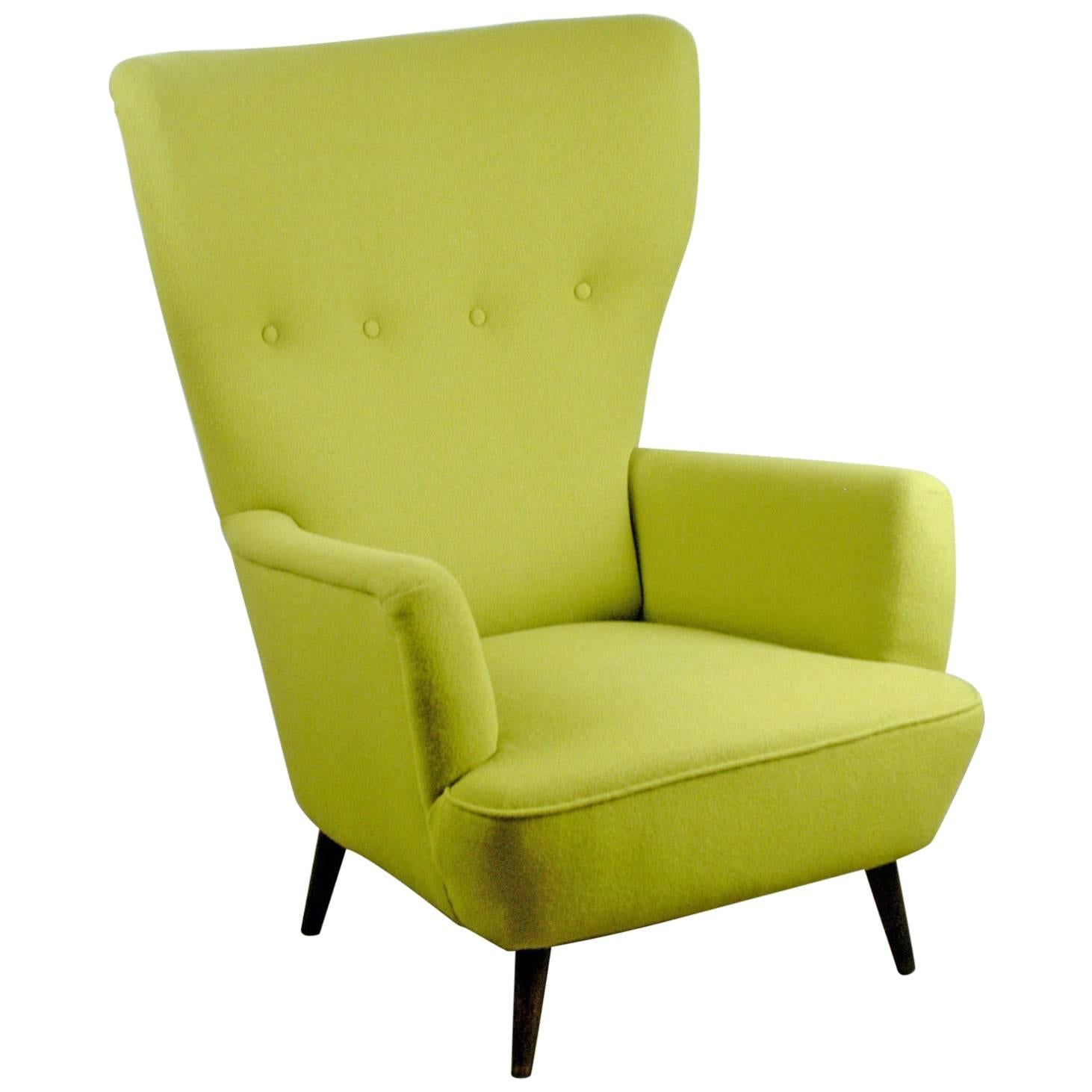 Austrian Modernist Wingback Armchair