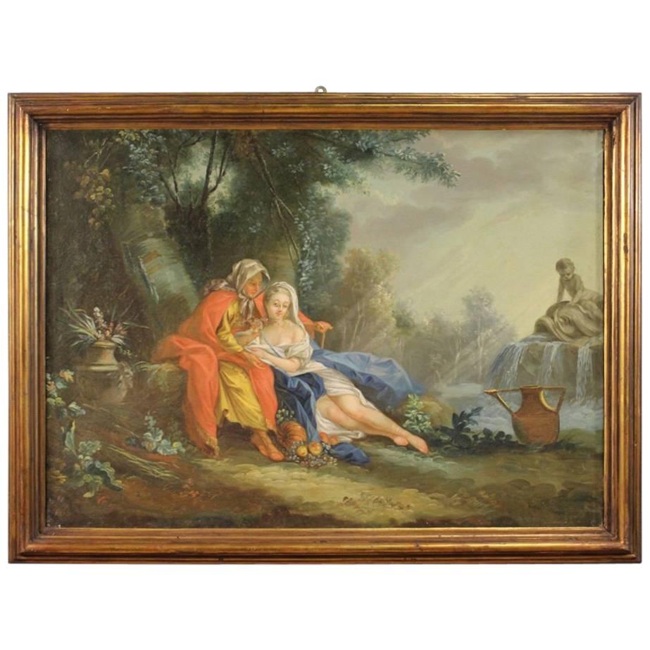 18th Century French Landscape Painting with Characters