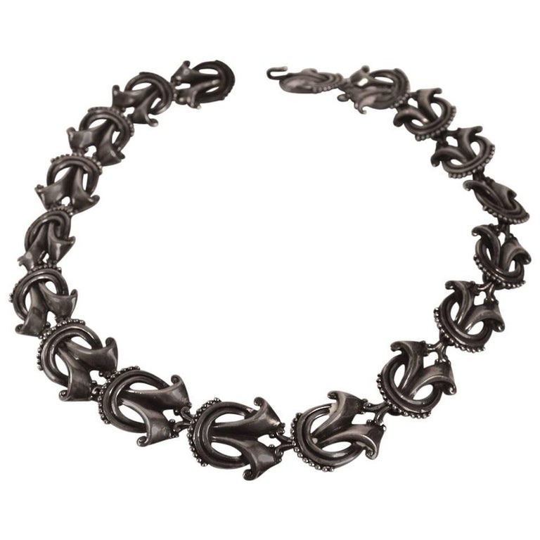 Mexican Silver Necklace by Margot De Taxco For Sale at 1stDibs