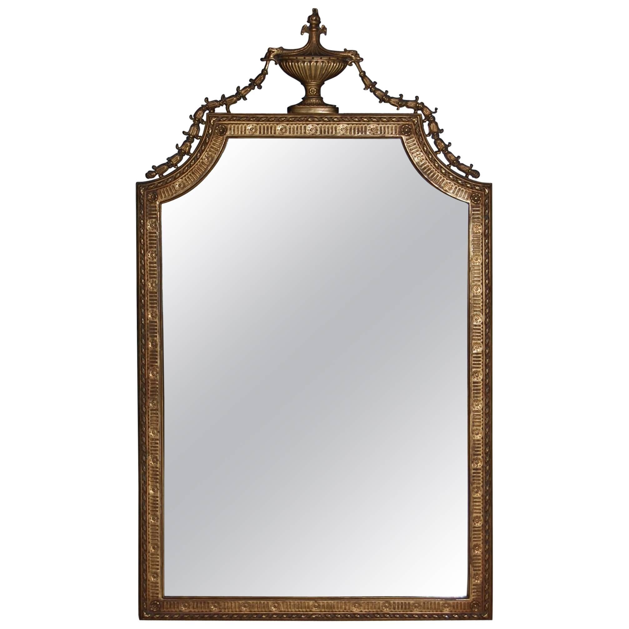 1930s Gold Leaf Carved Adams Style Mirror