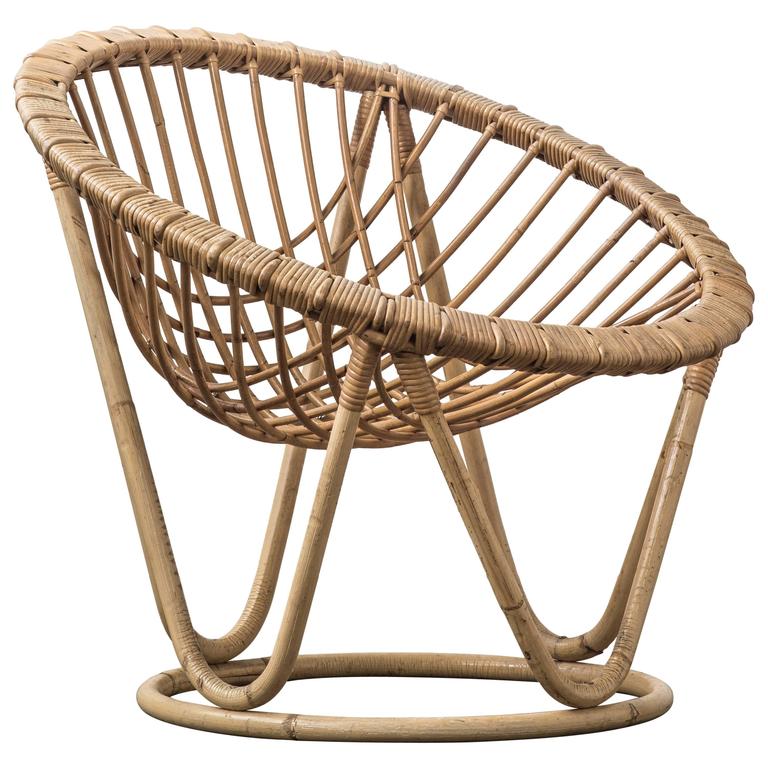 Bamboo and Rattan Wicker Work Chair For Sale