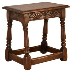 19th Century English Oak Carved Joint Stool 7