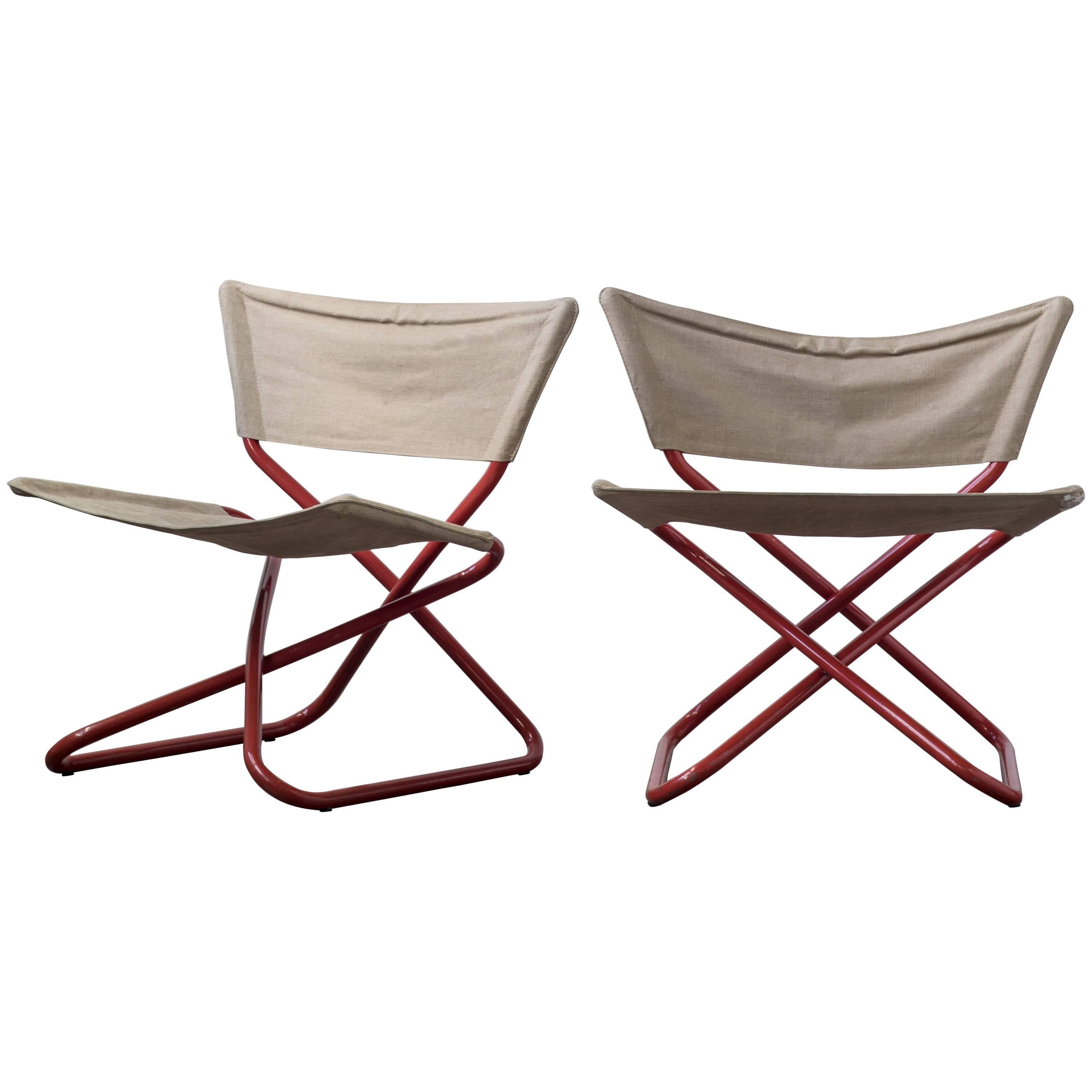 Pair of Folding Z-Down Lounge Chairs by Erik Magnussen