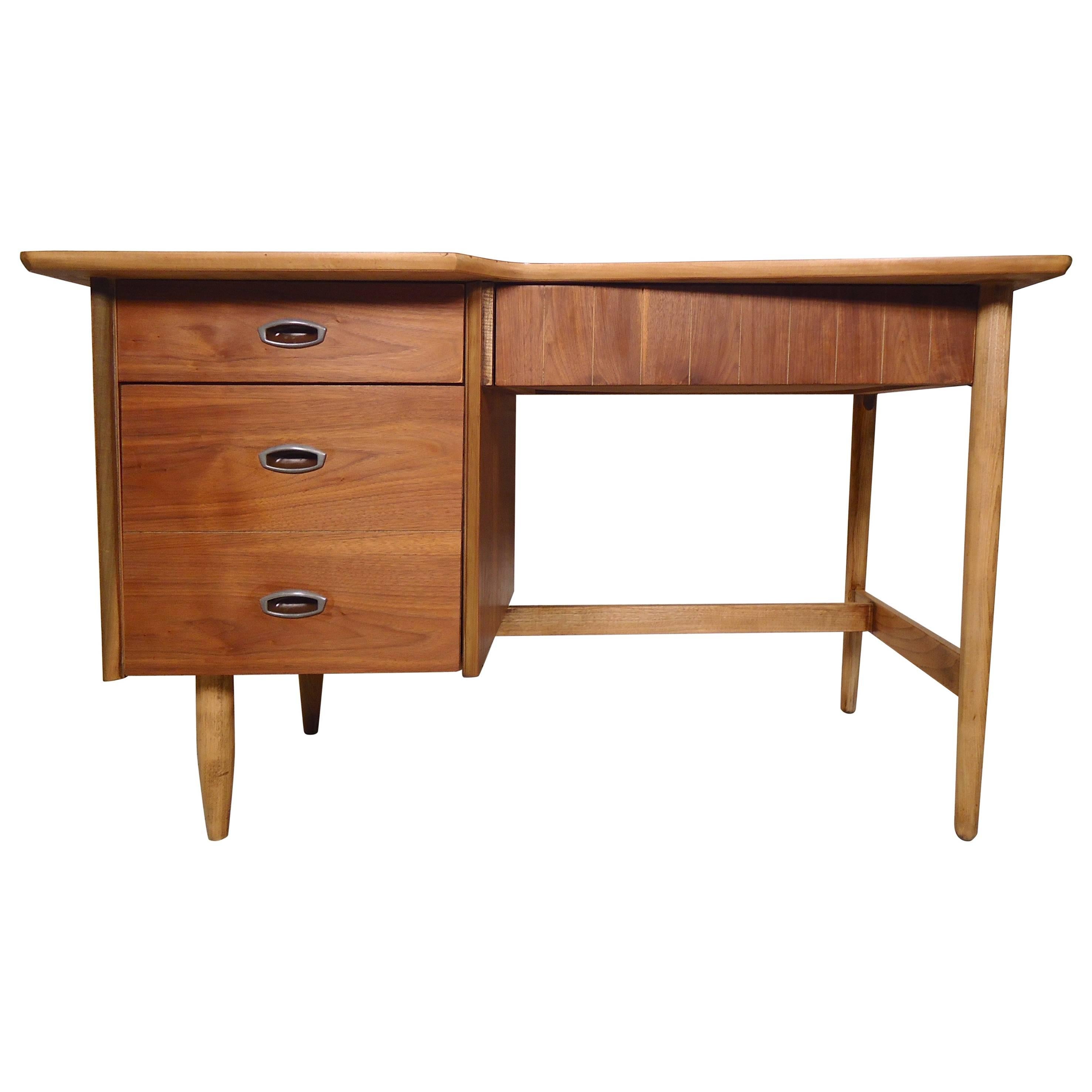 American Mid-Century Desk with Cut Out Top