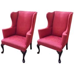 Pair of Antique English Wingback Chairs