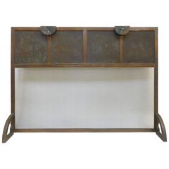 Vintage Machine Age Inspired Bronze Fire Screen