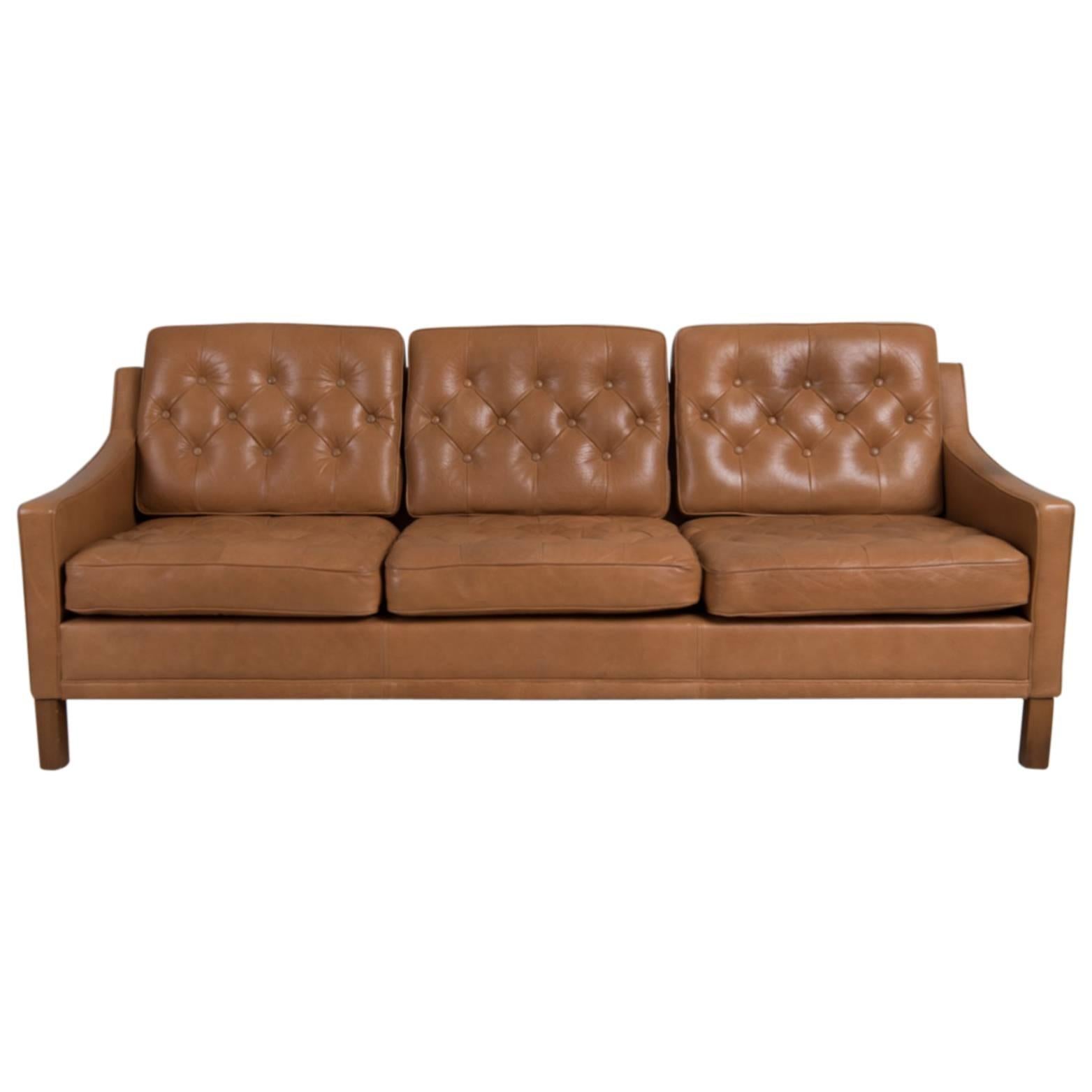 20th Century Leather Sofa by Ope Möbler